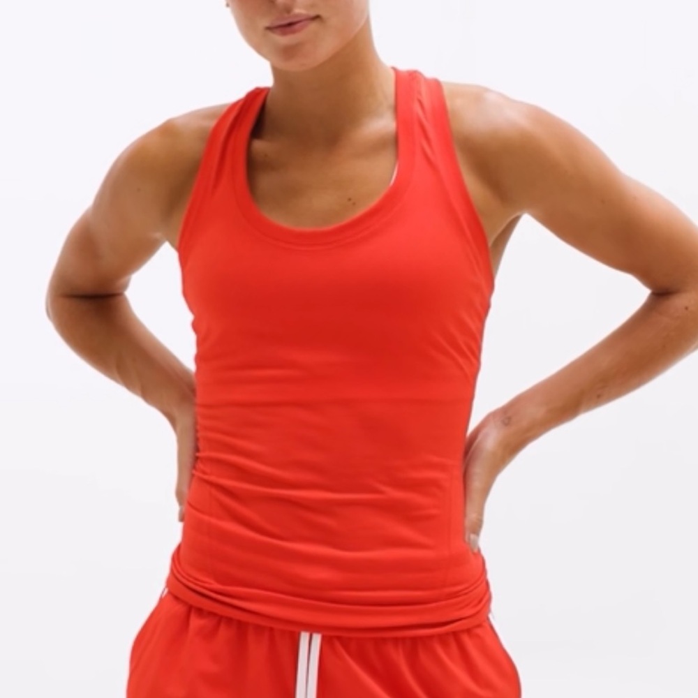 Athleta Momentum Seamless Vibrant Orange Red Tank | S
